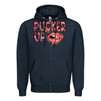 Navy pucker up Zipper Hoodie - JahusDesignShop
