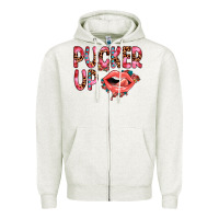 Oatmeal Heather pucker up Zipper Hoodie - JahusDesignShop