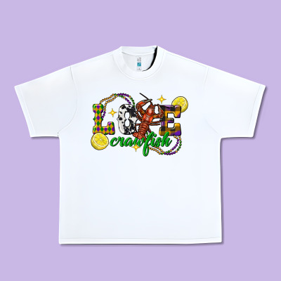 Mardi Gras Love Crawfish Urban Heavy Tee Designed By Fadigitalartstudio