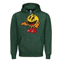 Sports Green pacman Zipper Hoodie - DesigneFamous