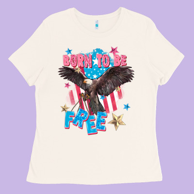 Born To Be Free Ladies Tee Designed By Fadigitalartstudio