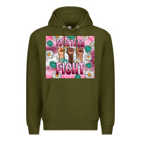 Army Green Breast Cancer Together Fight Premium Hoodie - Artiststas