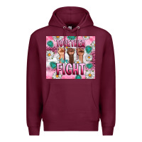 Burgundy Breast Cancer Together Fight Premium Hoodie - Artiststas