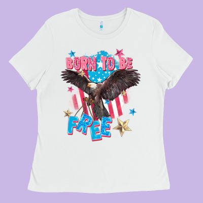 Born To Be Free Ladies Tee Designed By Fadigitalartstudio