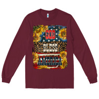 Burgundy Western God Bless America 4th of July Long Sleeve Tee - LillyAllenDesigns