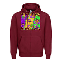 Burgundy mardi gras Zipper Hoodie - JahusDesignShop