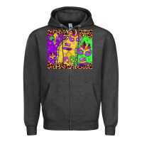 Charcoal Heather mardi gras Zipper Hoodie - JahusDesignShop