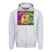 Heather Grey mardi gras Zipper Hoodie - JahusDesignShop