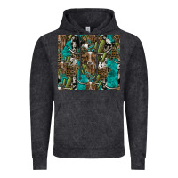 Vintage Black Longhorn Pattern Vintage Hoodie - CowhideDigitalArt