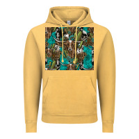 Vintage Mustard Longhorn Pattern Vintage Hoodie - CowhideDigitalArt