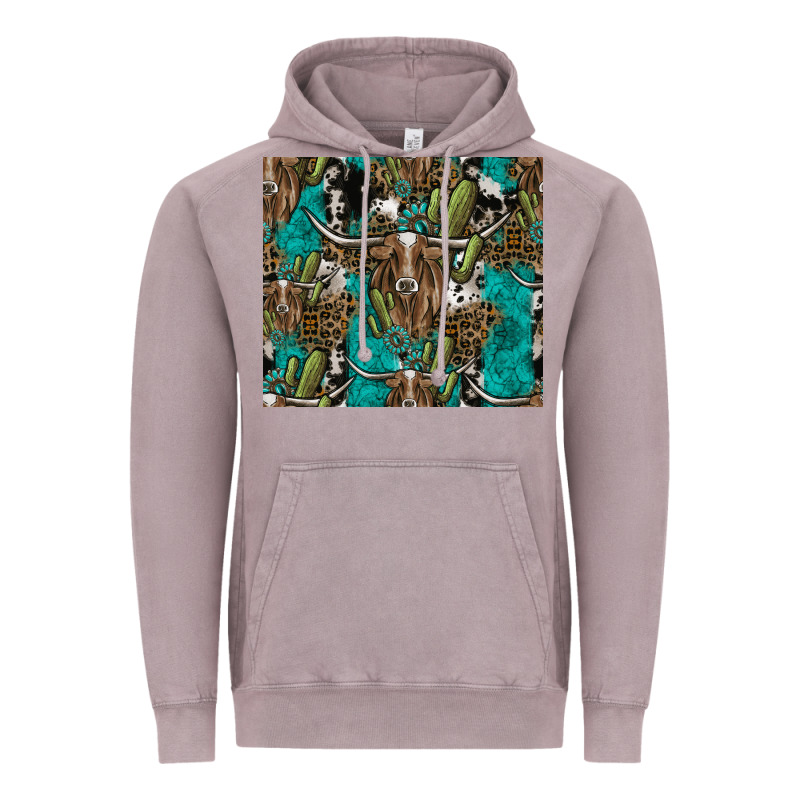 Longhorn Pattern Vintage Hoodie by CowhideDigitalArt | Teevron