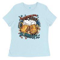 Baby Blue I'm not drunk i'm patriotic Ladies Tee - FaDigitalArtStudio