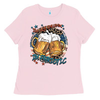 Bubblegum Pink I'm not drunk i'm patriotic Ladies Tee - FaDigitalArtStudio