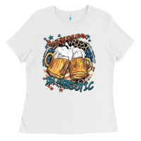 White I'm not drunk i'm patriotic Ladies Tee - FaDigitalArtStudio