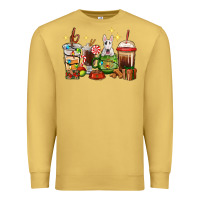 Antique Gold Christmas coffee cups with Bull Terrier Premium Sweatshirt - RanaPortraitStore