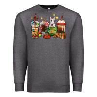 Charcoal Heather Christmas coffee cups with Bull Terrier Premium Sweatshirt - RanaPortraitStore