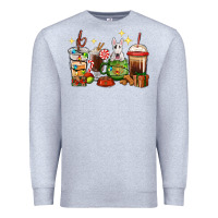 Heather Grey Christmas coffee cups with Bull Terrier Premium Sweatshirt - RanaPortraitStore