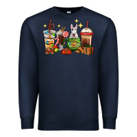 Navy Christmas coffee cups with Bull Terrier Premium Sweatshirt - RanaPortraitStore