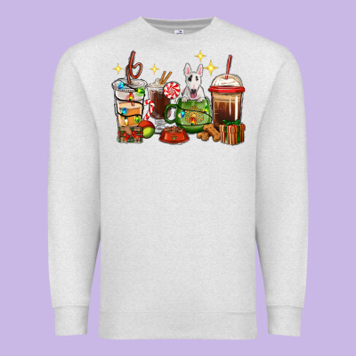 Christmas Coffee Cups With Bull Terrier Premium Sweatshirt Designed By Ranaportraitstore