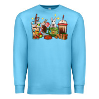 Ocean Blue Christmas coffee cups with Bull Terrier Premium Sweatshirt - RanaPortraitStore