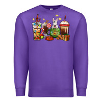Purple Christmas coffee cups with Bull Terrier Premium Sweatshirt - RanaPortraitStore