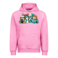 Fuchsia Pink winter snowman coffee cups Urban Hoodie - Jasminsmagicworld