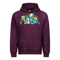 Mauve Wine winter snowman coffee cups Urban Hoodie - Jasminsmagicworld