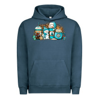 Pigment Midnight Navy winter snowman coffee cups Urban Hoodie - Jasminsmagicworld