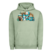Pigment Oil Green winter snowman coffee cups Urban Hoodie - Jasminsmagicworld
