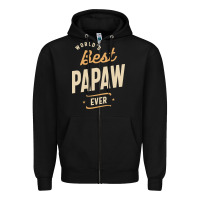Black Mens Best Papaw Ever Funny Dad / Grandpa Zipper Hoodie - DesigneFamous