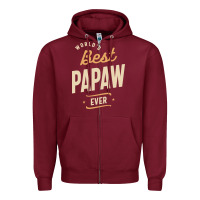 Burgundy Mens Best Papaw Ever Funny Dad / Grandpa Zipper Hoodie - DesigneFamous