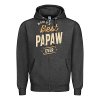 Charcoal Heather Mens Best Papaw Ever Funny Dad / Grandpa Zipper Hoodie - DesigneFamous