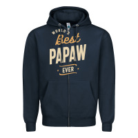 Navy Mens Best Papaw Ever Funny Dad / Grandpa Zipper Hoodie - DesigneFamous