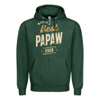 Sports Green Mens Best Papaw Ever Funny Dad / Grandpa Zipper Hoodie - DesigneFamous