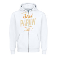 White Mens Best Papaw Ever Funny Dad / Grandpa Zipper Hoodie - DesigneFamous