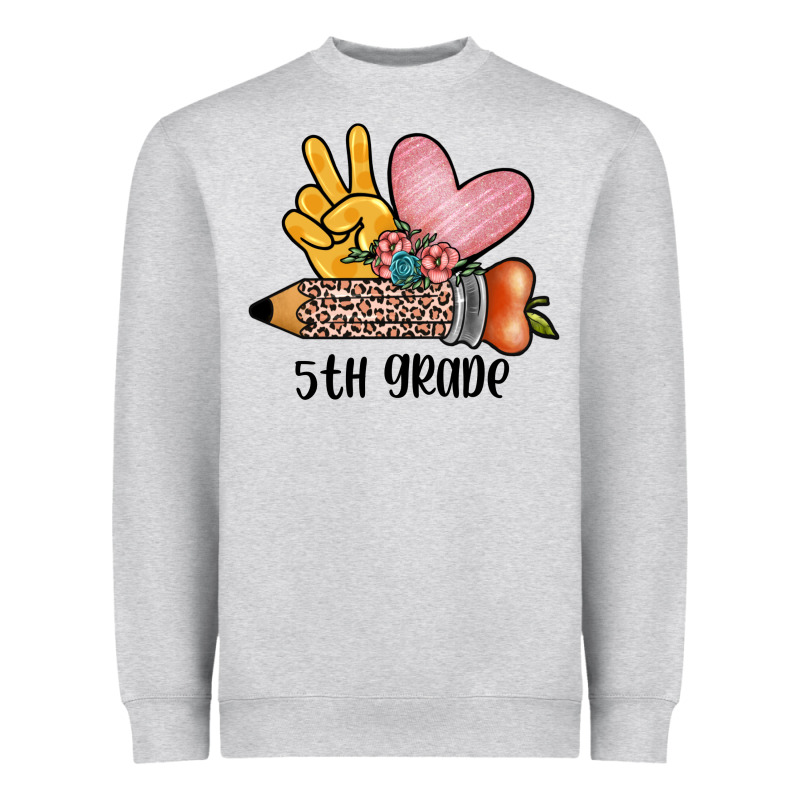 Peace Love 5th Grade Heavyweight Sweatshirt by JahusDesignShop | Teevron