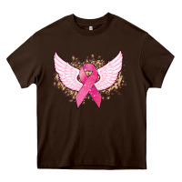 Chocolate Brown Cancer ribbon angel wings Cancer Awareness Heavy Core Tee - HowdyJamesFarm