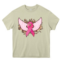 Mossy Cancer ribbon angel wings Cancer Awareness Heavy Core Tee - HowdyJamesFarm