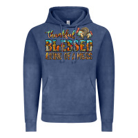 Vintage Denim Thankful Blessed And Kind Of A Mess Vintage Hoodie - CowhideDigitalArt
