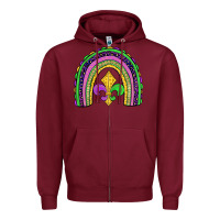 Burgundy mardi gras fleur de lis rainbow Zipper Hoodie - JahusDesignShop