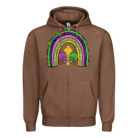 Chestnut mardi gras fleur de lis rainbow Zipper Hoodie - JahusDesignShop