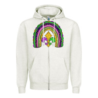 Mardi Gras Fleur De Lis Rainbow Zipper Hoodie | Teevron