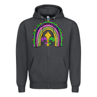 Smoke mardi gras fleur de lis rainbow Zipper Hoodie - JahusDesignShop