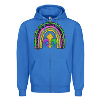 True Royal mardi gras fleur de lis rainbow Zipper Hoodie - JahusDesignShop
