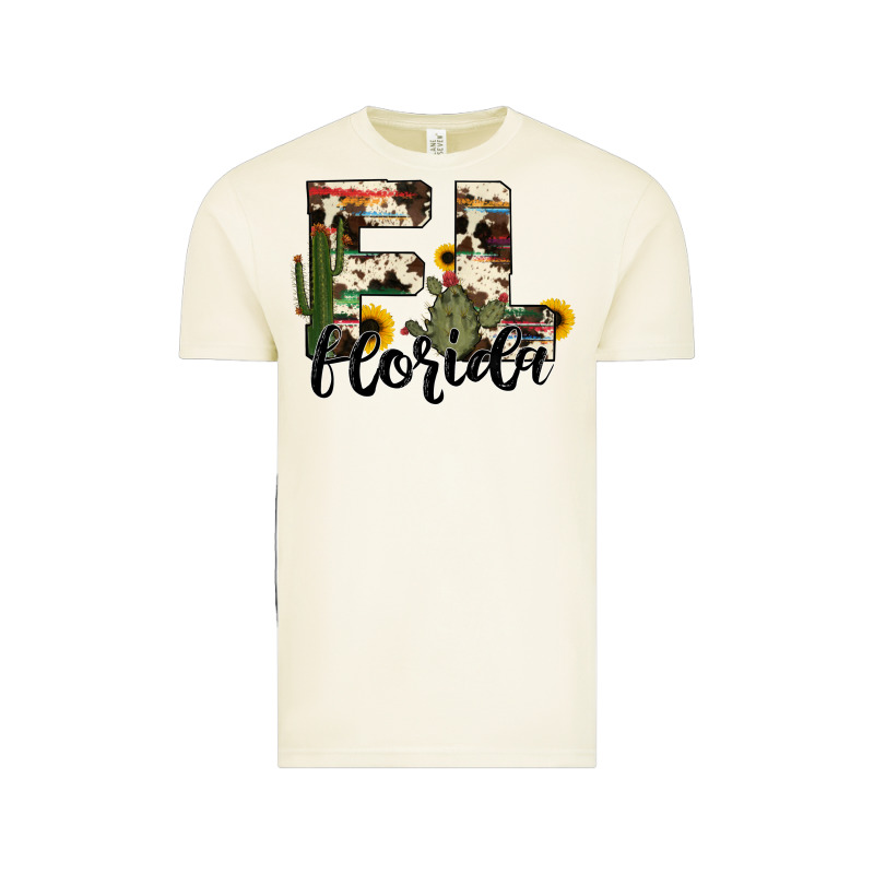 Florida State Cowhide Serape Cactus Vintage Tee by RanaPortraitStore | Teevron