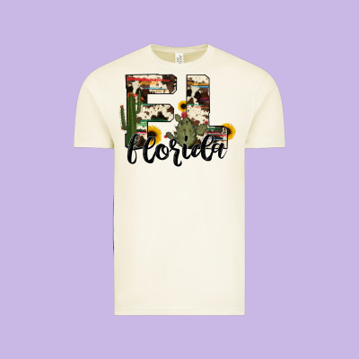 Florida State Cowhide Serape Cactus Vintage Tee Designed By Ranaportraitstore