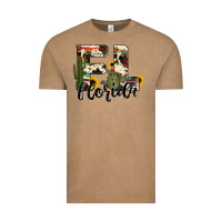 Vintage Coffee florida state cowhide serape cactus Vintage Tee - RanaPortraitStore