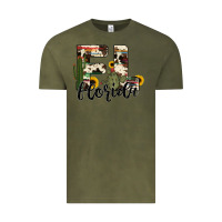 Vintage Olive florida state cowhide serape cactus Vintage Tee - RanaPortraitStore
