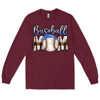 Burgundy Baseball Mom Long Sleeve Tee - CowhideDigitalArt