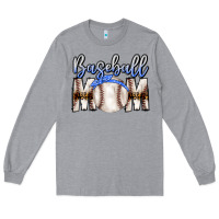 Heather Grey Baseball Mom Long Sleeve Tee - CowhideDigitalArt